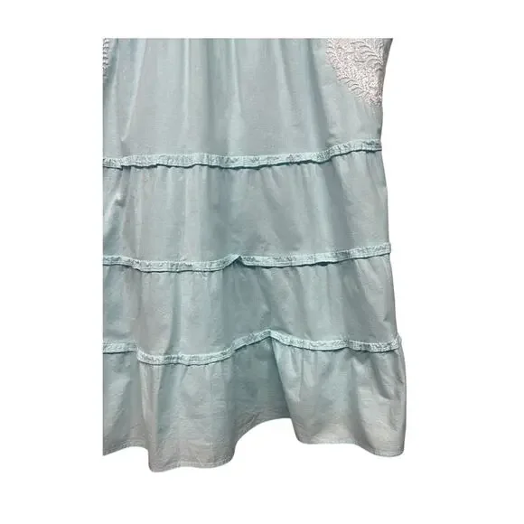 Chic Light Blue Ruffle Midi Dress - Picture 5 of 9